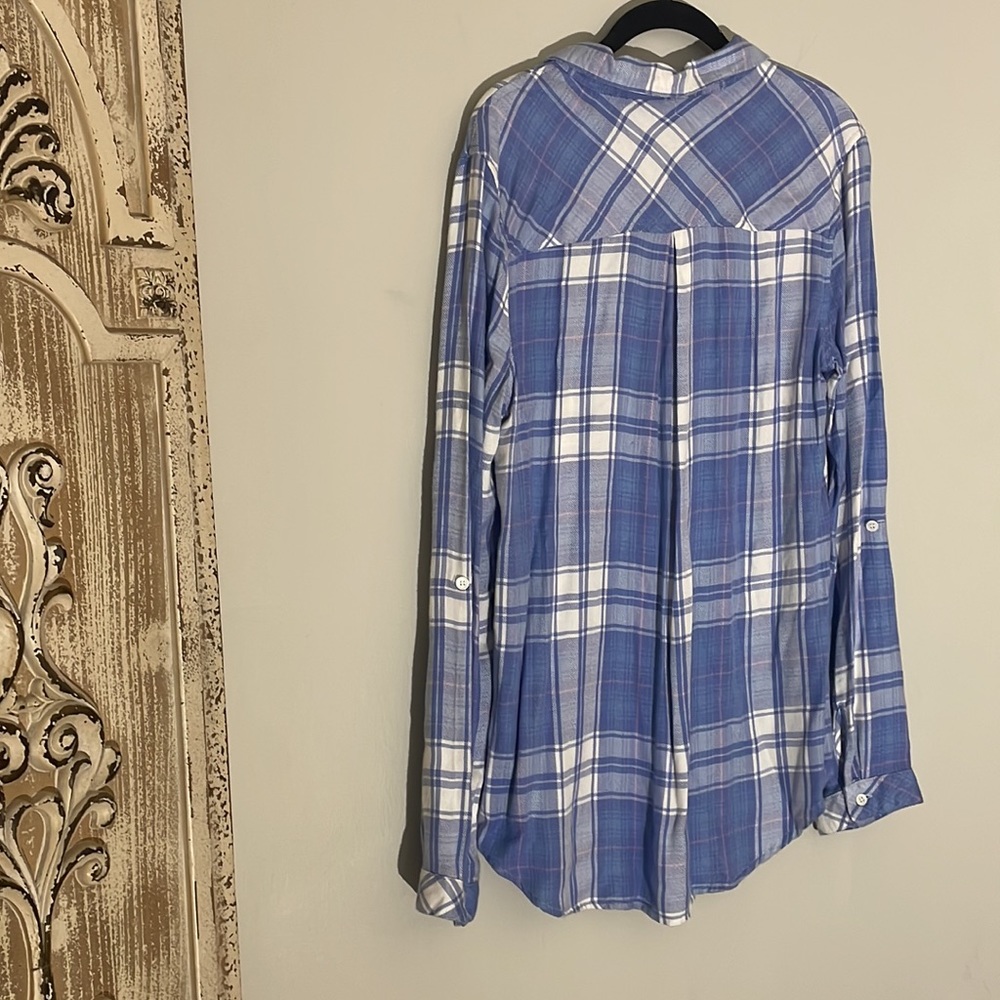 ALTAR’D STATE PLAID FLANNEL BUTTON FRONT TOP - Picture 5 of 7